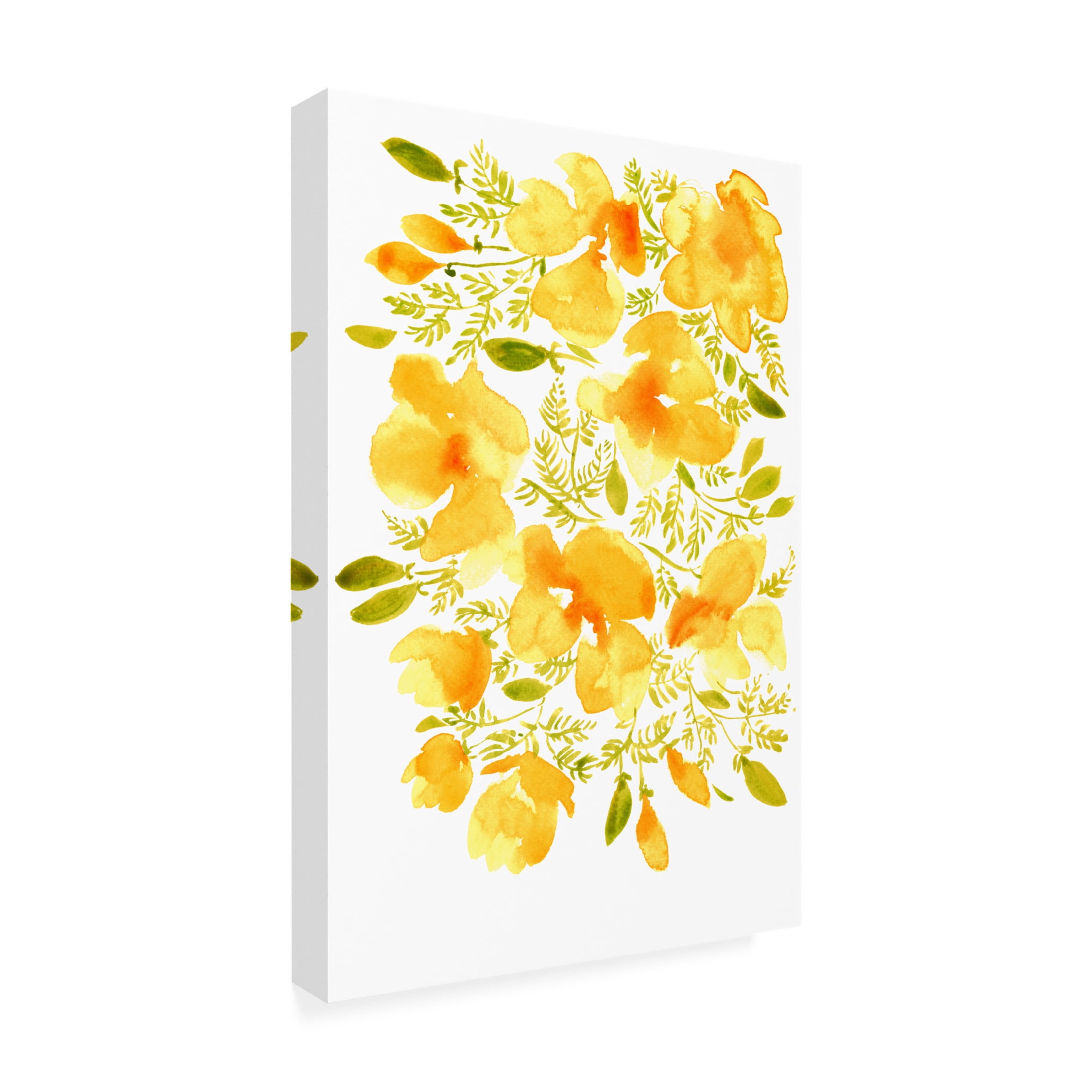 Trademark Fine Art Rosana Laiz Blursbyai Watercolor California poppies quad 3 Canvas Wall Art