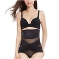 thumbnail image 2 of Itsame Lingerie Underpants for Womens Panties Lift Buttocks Breathable Mesh Gauze High Waist Breathable Underwear Black Size XL, 2 of 4