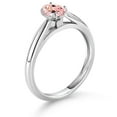 thumbnail image 3 of Gem Stone King 0.43 Ct Oval Morganite Peach Zirconia 10K White Gold Solitaire Engagement Ring, 3 of 4