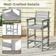 thumbnail image 3 of Barara King Bar Stools Set, Counter Bar Stools Set, Patio HDPE Adirondack Bar Chairs Set of 2 with Wide Armrests-Gray, 3 of 12
