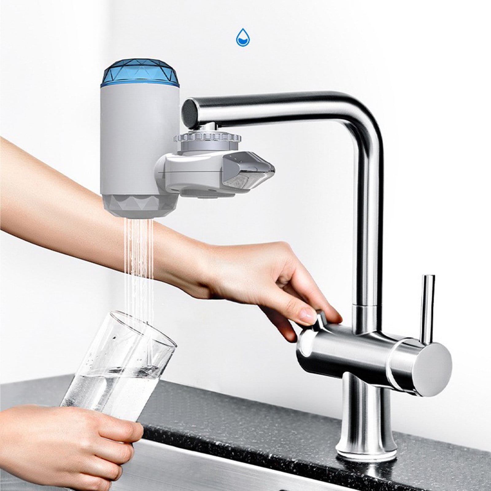Tap Water Purifier Faucet Water Filter Mini Système de Filtration Filtre à Eau du Robinet pour Cuisine et Salle de Bains Compatible Standard robinets 3 pièces 