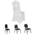 thumbnail image 3 of Efavormart White Black Spandex Stretch Banquet Chair Cover With Wave Embroidered Sequins, 3 of 5