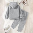 thumbnail image 6 of HFHAPW Girls Boys Hooded Suit Kids Fall Winter Pullover Sweatsuit and Jogging Pants Unisex Tracksuit(Grey,5-6 Y), 6 of 8