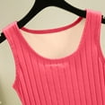 thumbnail image 5 of WRKEKC Fleece Lined Tank Top for Women Solid Color Crew Neck Sleeveless Winter Layering Tank Casual Slim Fit Warm Top, 5 of 9
