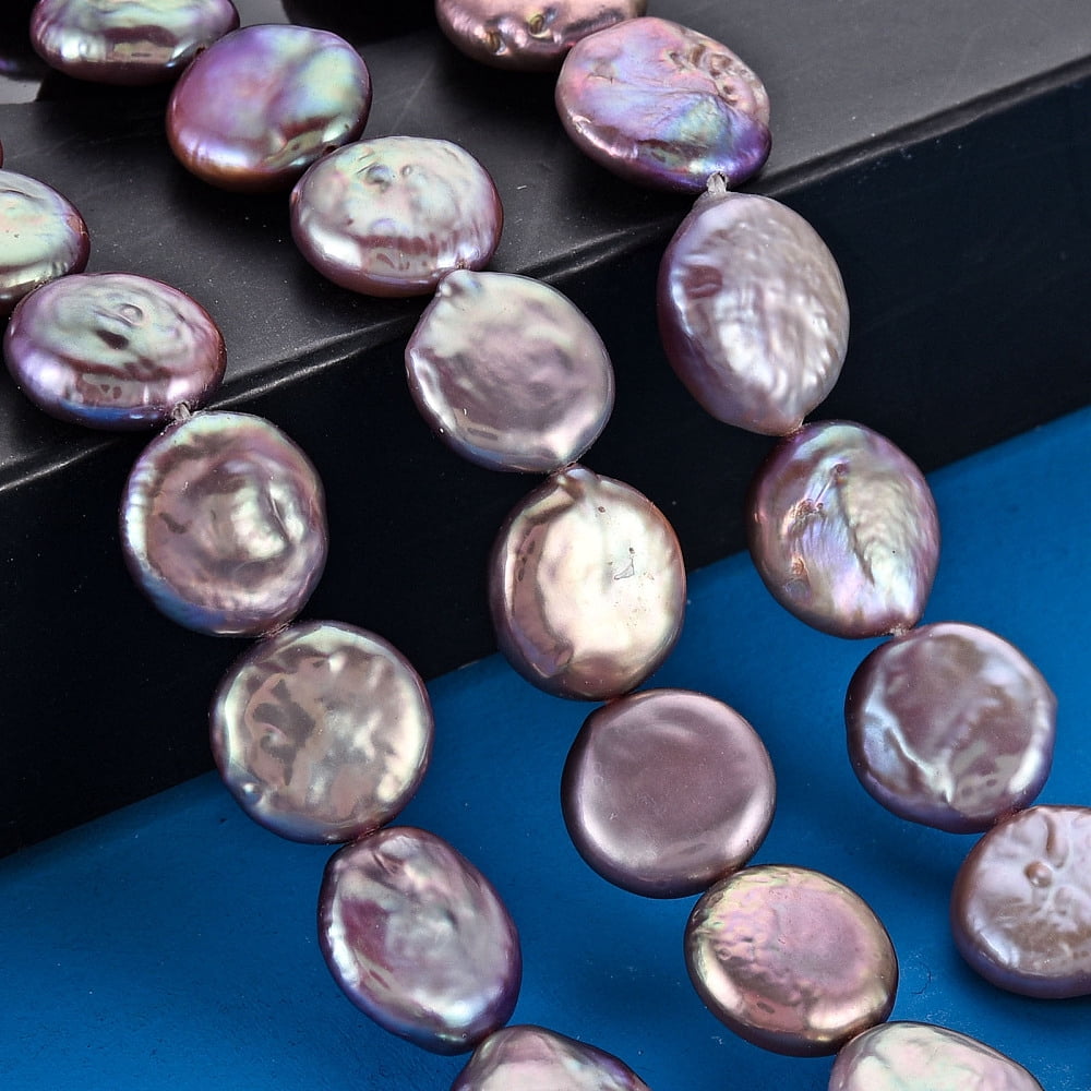 Natural Keshi Pearl Beads Strands Cultured Freshwater Pearl Flat Round Lavender 11~12x3~7mm Hole: 0.6mm 31~32pcs/strand 14.96 inch(38cm)
