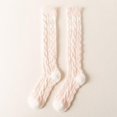 thumbnail image 2 of WEAIXIMIUNG Chaussettes Blanches Hauteur Genou Bas d'Hiver Bas Femme Rayé Corail Coloré avec Épais et Chaud, 2 of 7