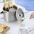thumbnail image 3 of Wosthever Cubo de hielo versátil con tapa para una variedad de bebidas Cubo de hielo de acero inoxidable con tapa fácil Cocina y Comedor plata 3 litros, 3 of 6
