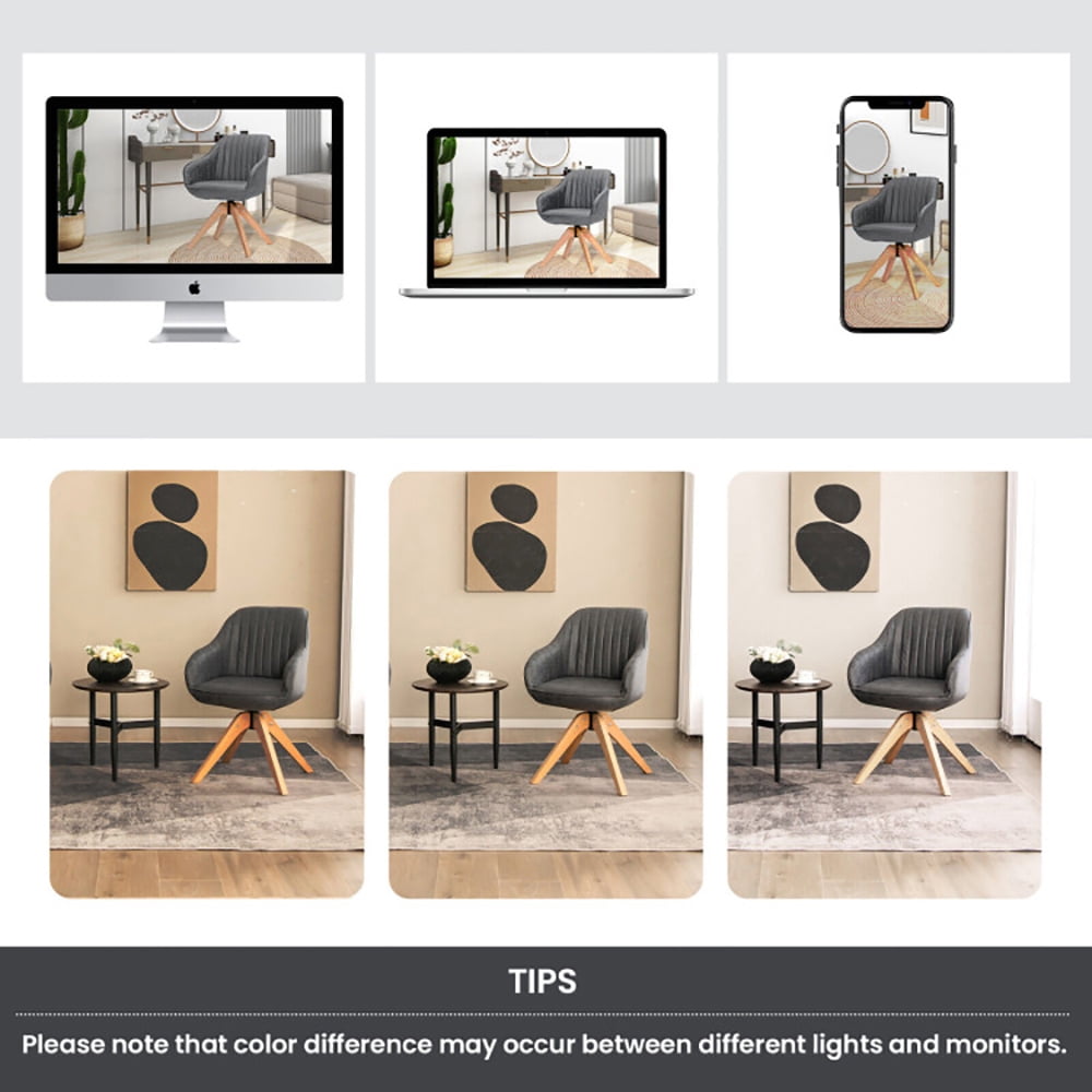 Finihen Accent Chair, Set of 2 Swivel Accent Chair, Modern Leathaire Set of 2 Swivel Accent Chair with Beech Wood Legs, for Living Room, Bedroom, Gray Finihen Accent Chair, Set of 2 Swivel Accent Chair, Modern Leathaire Set of 2 Swivel Accent Chair with Beech Wood Legs, for Living Room, Bedroom, Gray