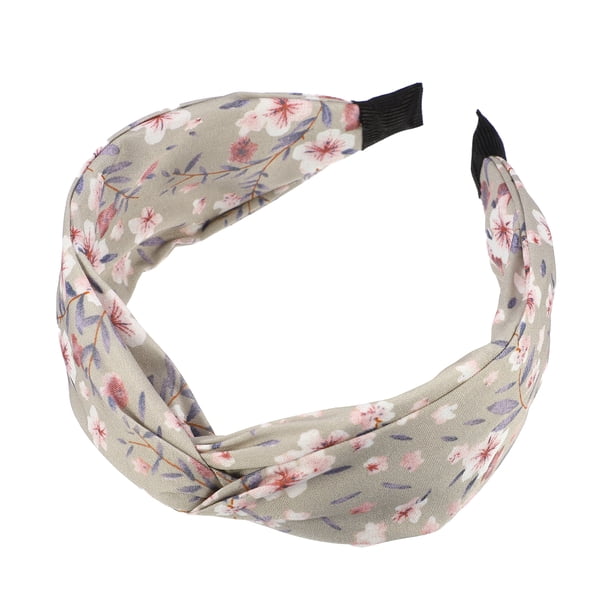 Diadema anudada con flores retro, diadema ancha antideslizante para mujeres niñas, rosa 5 x2.09