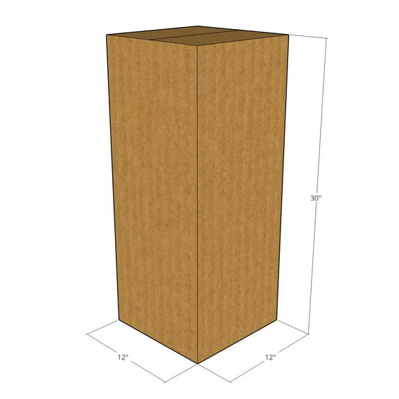 12x12x30 Kraft Brown Corrugated Shipping Boxes, 32 ECT Single-Wall, Qty 25