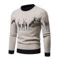 thumbnail image 1 of Otoño e invierno de los hombres Jersey de cuello redondo de los nuevos hombres Suéter de Navidad con estampado de ciervos de punto Camisa de fondo de Año Nuevo europeo y americano Pompotops oipoqjl39738, 1 of 1