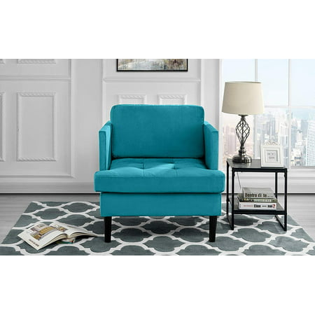 Mid Century Modern Brush Microfiber Armchair, Living Room Accent Chair