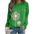 thumbnail image 4 of Camiseta Mujer Manga larga Cuello redondo Tops Poliéster Suéter deportivo Ropa con estampado informal, Verde, S Speravity AP003791-15, 4 of 6