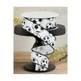 thumbnail image 2 of 1.5" Glitter Soccer Ball Ribbon: White (10 Yards), 2 of 3