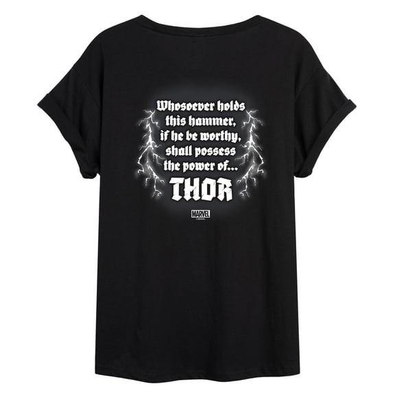 Marvel Thor - Hammer - Women's Oversized Graphic T-Shirt