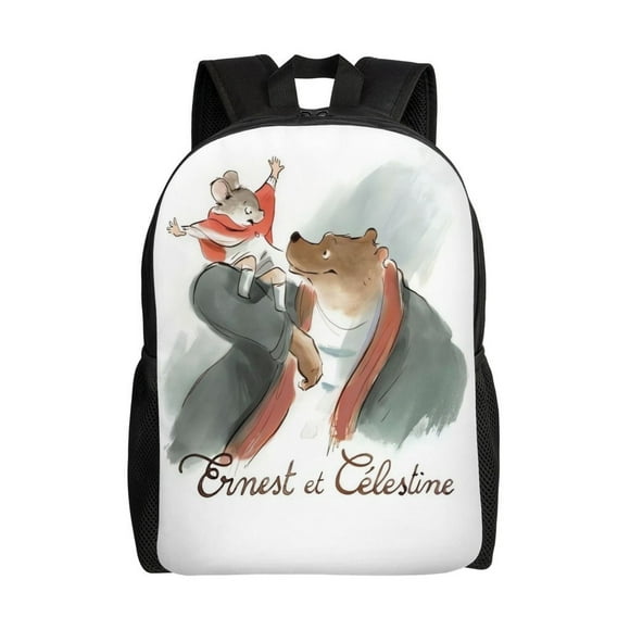 Ernest & Celestine Versatile Backpack Washable casual style School Student Backpack Trendy Oxford Cloth Computer Bag Unisex-XTYD10892