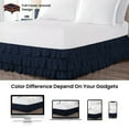thumbnail image 4 of CCNY 11" Inch Drop Multi Ruffled Bed Skirt Olympic Queen Size 100% Microfiber Made Navy Blue Color, 4 of 6