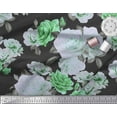 thumbnail image 3 of Soimoi Georgette Viscose Fabric Leaves & Rose Flower Print Sewing Fabric Yard 42 Inch Wide, 3 of 3