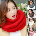 thumbnail image 1 of Trayknick Fall Winter Warm Fashion Women Solid Color Pullover Neckerchief Knitted Scarf Pink, 1 of 13
