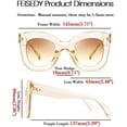 thumbnail image 6 of FEISEDY Retro Oversized Square Horn Sunglasses Semi Cat Eye Butterfly Glass Big Thick Bold Frame B2572, 6 of 14