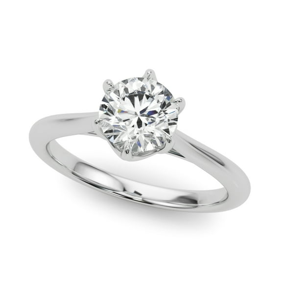 Kiva Jewel 1.77 Ct Round Cut Lab Created Diamond Ring - Solitaire Engagement Ring for Women's - 14K White Gold Plated Wedding Ring - Wedding Ring for Her - Diamond Accent Ring for Special Occasion