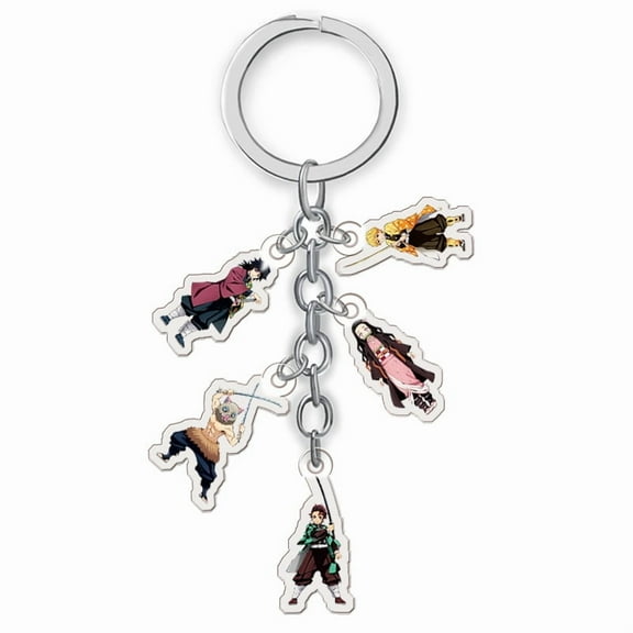 Acrylic Keychain Animation Demon Slayer Set Various Transparent Pendants