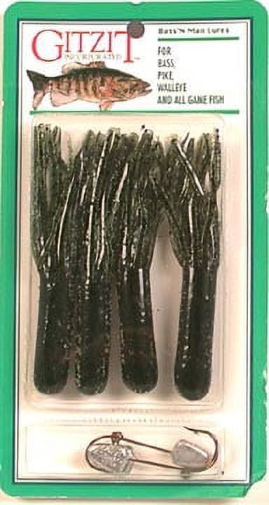 Gitzit Fat Tubes 3.5'' Green Craw 6pc
