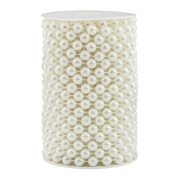 Rollo de Cuentas de Perlas AdasBridal 10 mm Marfil 10 m para Decoración