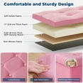 thumbnail image 3 of LUSIMO Ottoman with Storage 43" Velvet Storage Bench Folding End of Bed Bench Hold up to 660lb Footstool for Bedroom Living Room, Pink, 3 of 10