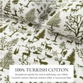 thumbnail image 2 of Great Bay Home Lodge Flannel Sheet Set - 100% Turkish Cotton - Double Brushed (Queen, Enchanted Woods - Olive), 2 of 6