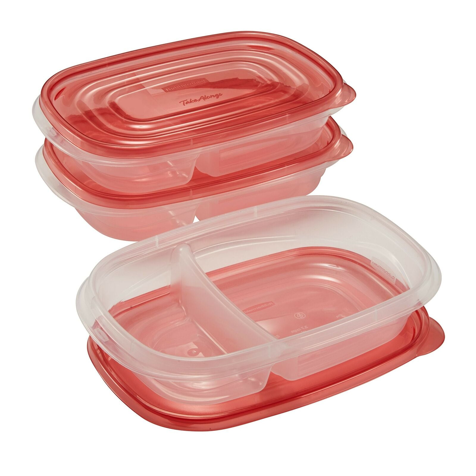 Rubbermaid TakeAlongs Divided Rectangular Food Storage Containers, 3.7