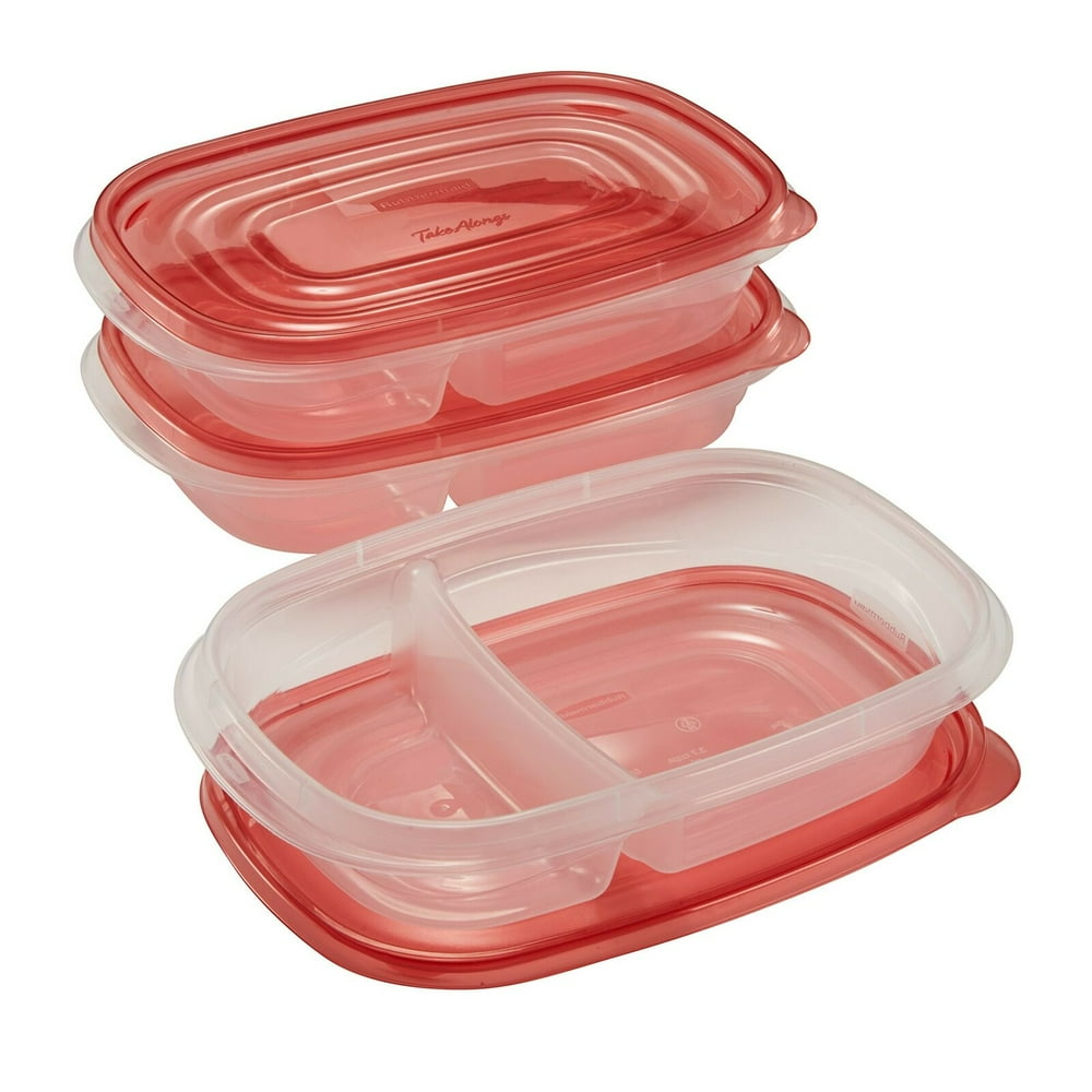 Rubbermaid TakeAlongs Divided Rectangular Food Storage Containers, 3.7