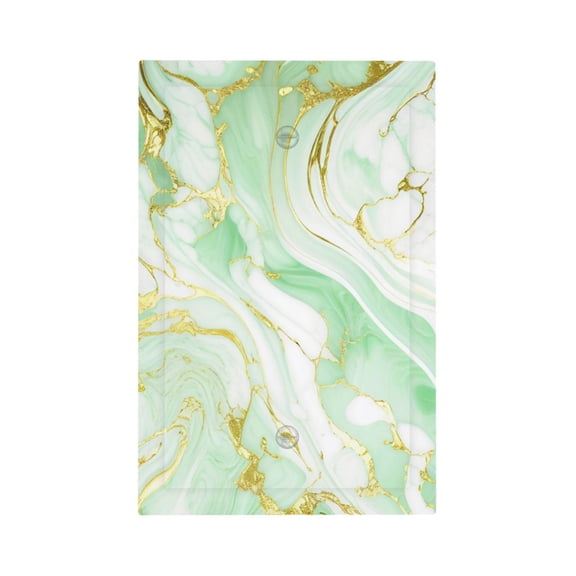 Kdxio Green And Gold Abstract Marble Decorator Light Switch or Receptacle Outlet Wall Plate Decorator Wall Plate Child Safe Outlet Cover-Style V