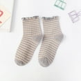 thumbnail image 5 of GDREDA Chaussettes Rondes Décontractées pour Femmes, Mignonnes, à Volants, Rayées, à Blocs de Couleur, Tricotées, Doublées, Bas en Vrac pour Femmes, Bas Résille, Hautes et Serrées, 5 of 5