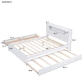 thumbnail image 4 of Harper & Bright Designs Queen Platform Bed with Trundle, Wood Storage Platform Bed with 2 Drawers and LED Light, White, 4 of 11