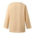thumbnail image 5 of Trendy Tops for Women Casual Long Sleeve Solid Color V Neck Loose Shirt Blouses for Women, 5 of 8