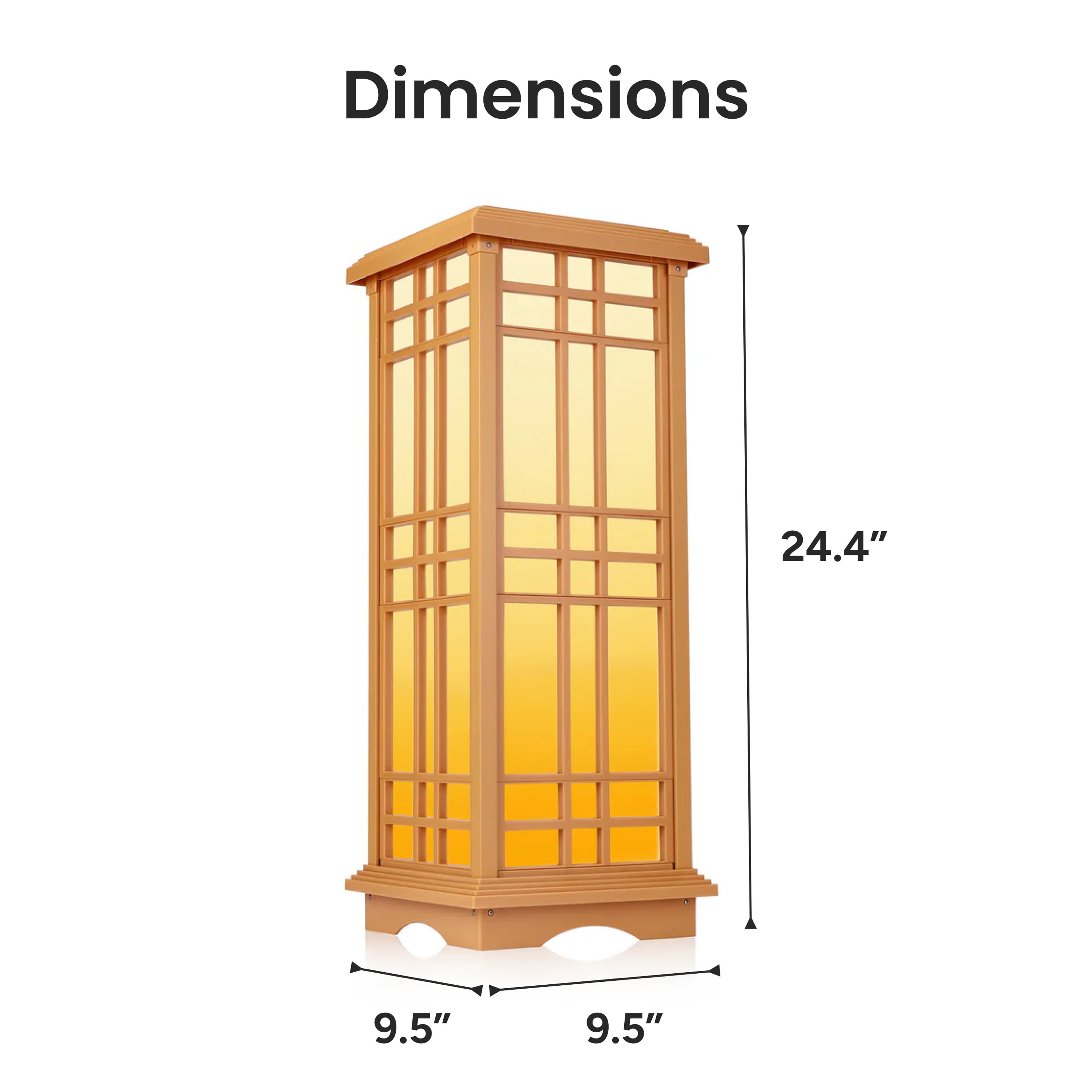 Techko Solar Zen Lantern – Amber or White Light (24.5"high)