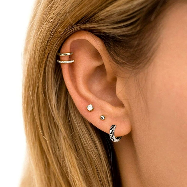 Silvora Small Celtic Knot Hoop Earring 925 Sterling Silver Huggie Earrings for Women Men Jewelry Gift Christmas Valentine s Day