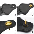 thumbnail image 3 of MAXCHEER 2PCS Mushroom Style Guitar Ukulele Bass Strap Lock Lock Metal Music Parts (Gold), 3 of 7