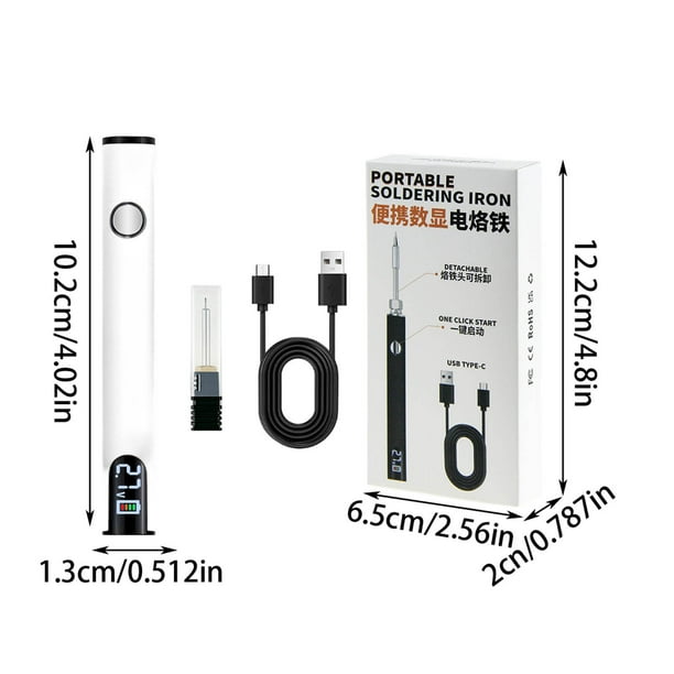 Herramientas y mejoras para el hogar Soldador USB práctico Cable USB Lápiz quemador Pantalla LED Tres archivos Voltaje ajustable Conector 510 Soldador