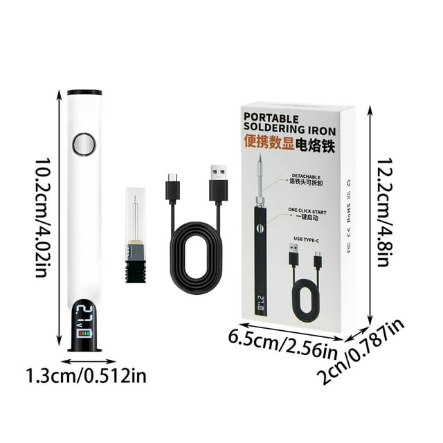 RKSTN Soldering Iron Convenient USB Soldering Iron USB Cable Burning Pen LED Display Screen Three Archives Adjustable Voltage 510 Connector