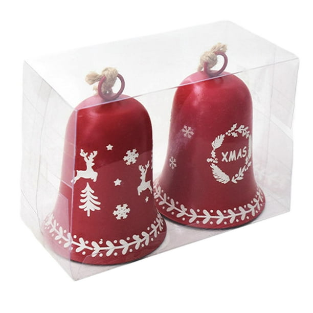 2x Campana decorativa navideña, ideal para fiestas y celebraciones, colgante para decoración de interiores Alce de guirnalda