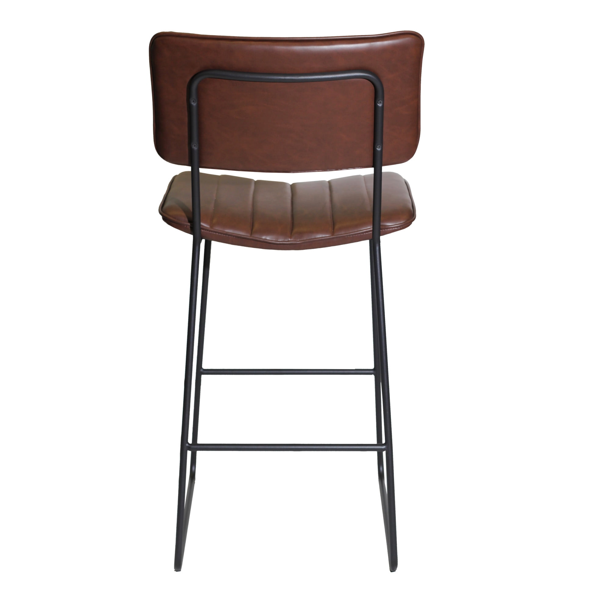 Steve Silver Tribeca Metal and Brown Faux Leather Commercial Grade Bar Stool