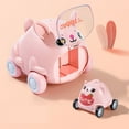 thumbnail image 4 of Gallickan Toy Cars for Toddlers 1-3, 2 Pack Cartoon Catapult Car, Baby Toys 12-18 Months, Interactive Toy Birthday Gift for Boys and Girls, Pink, 4 of 6