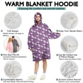 thumbnail image 5 of Wearable Oversized Blanket,Purple Cartoon Unicorn Rainbow Wearable Blanket Hoodie for Adults,Cozy Hooded Blankets with Super Pockets,Super Warm Fuzzy Pullover for Women & Men, 5 of 6