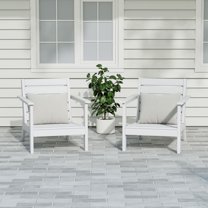 WestinTrends Avalon Outdoor Patio HDPE Deep Seating Armchair (Set of 2), White