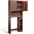 thumbnail image 4 of Ktaxon Large Fluted Over the Toilet Bathroom Storage Cabinet Space Saver, Walnut, 4 of 18