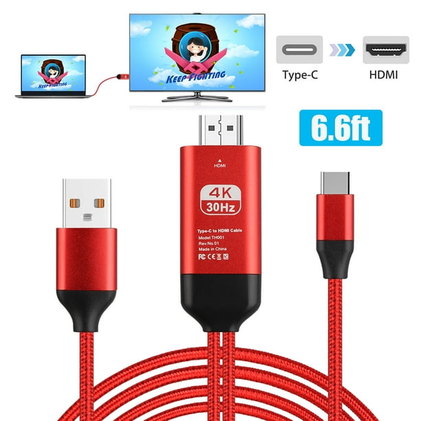 Usb Type C To Hdmi Tv Cable 1080p 4k Hd For Samsung Galaxy S8 S8 Plus S9 S9 S10 Plus Macbook Pro Imac 17 Chromebook Pixel Macbook Walmart Com Walmart Com