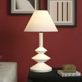 thumbnail image 4 of Abilene 28" Tall Triple Gourd Lamp with Fabric Shade in Matte White/White, 4 of 5