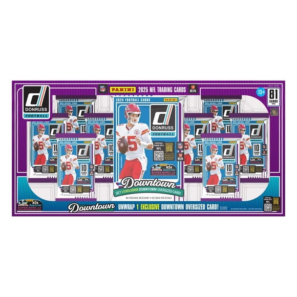 Panini 2025 Donruss NFL Cartes à Échanger 2025 Collection Downtown, 81 Cartes, Paquet de Cartes Surdimensionné